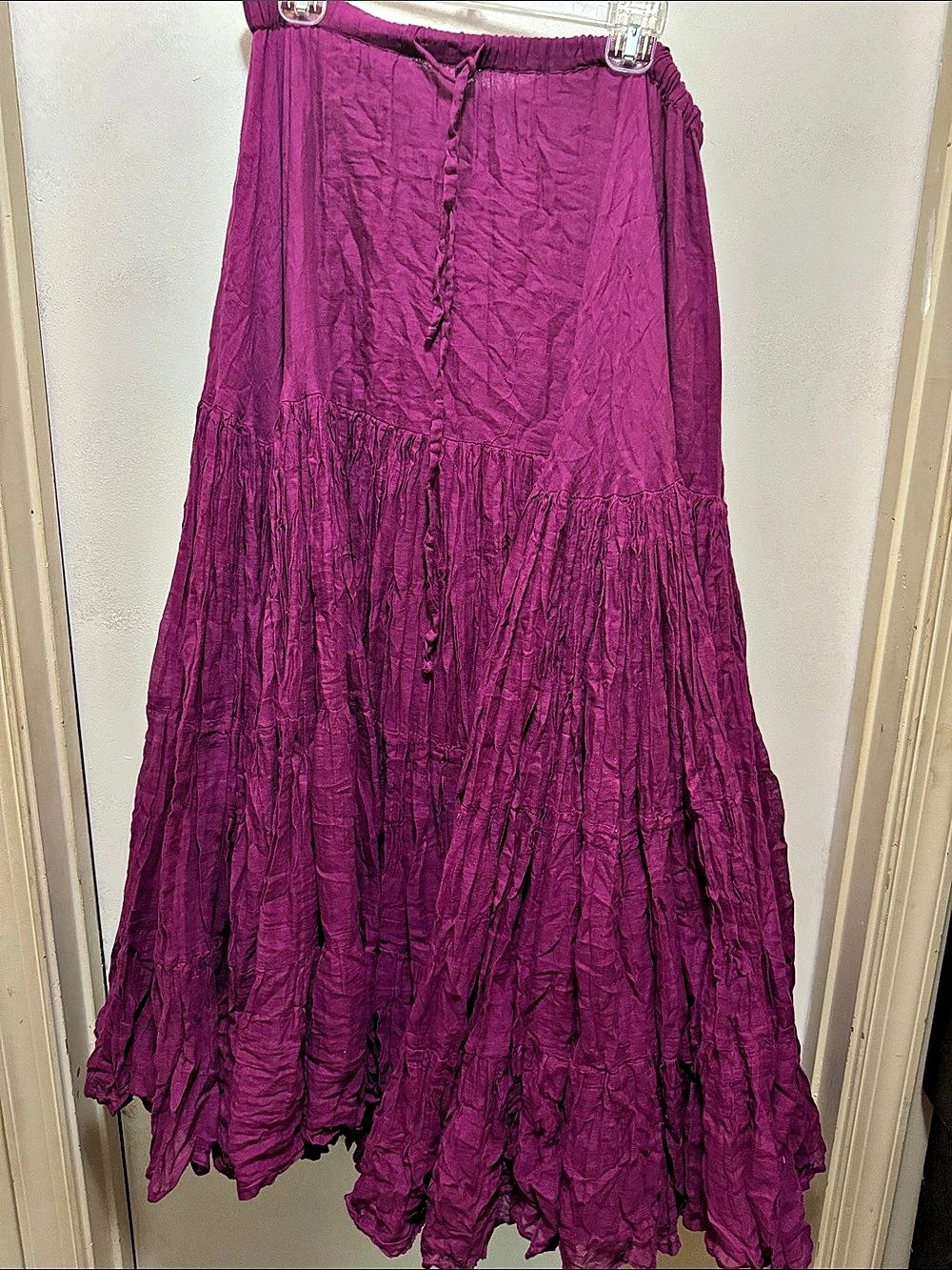 MoonDance Cotton Tiered Maxi Skirt in Purple 25 YARD ATS/TRIBAL FUSION 100% Cot